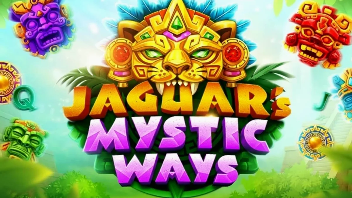 Pemandangan hutan kuno dan kuil emas dalam permainan slot Jaguar’s Mystic Ways