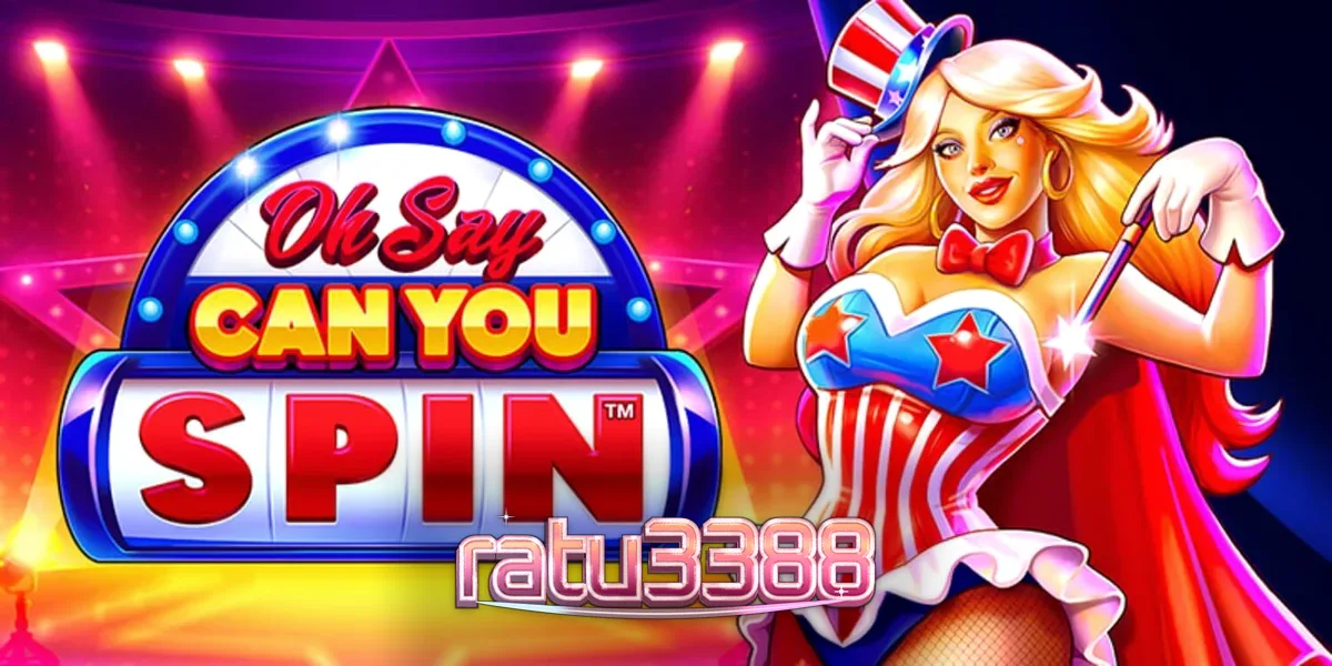 Pemandangan visual slot Oh Say Can You Spin dengan tema patriotik Amerika