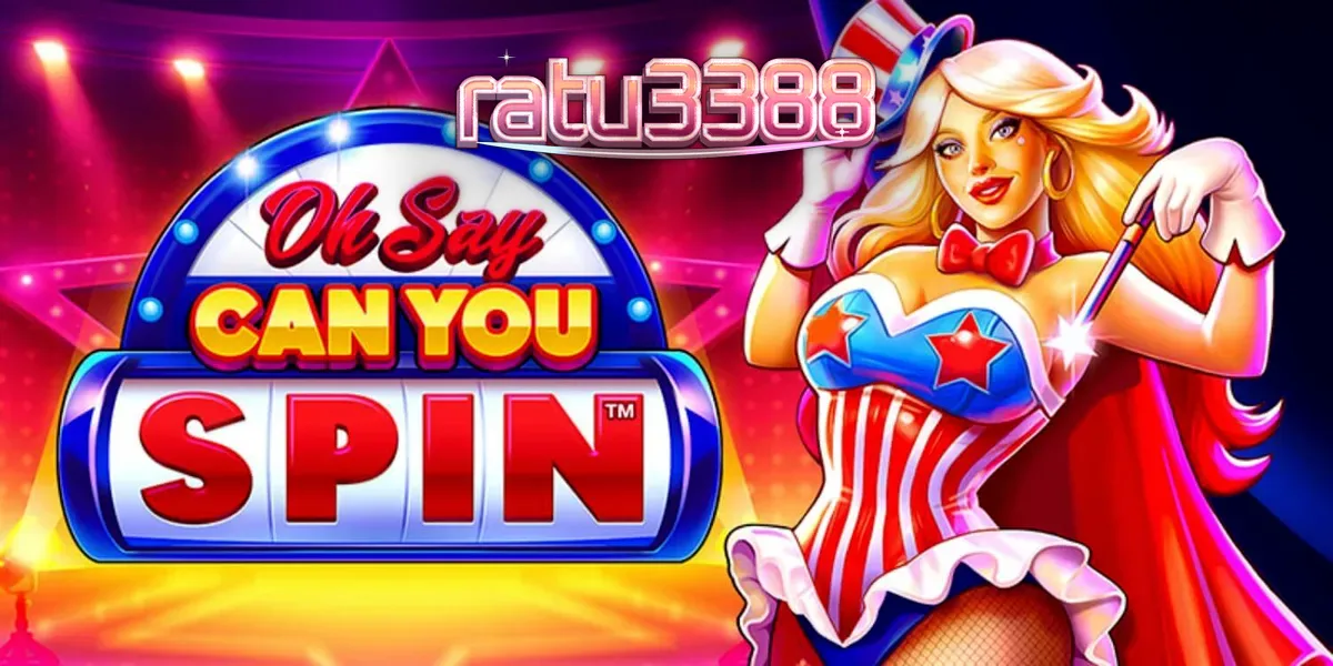 Tampilan visual slot Oh Say Can You Spin dengan tema patriotik dan elemen kabaret